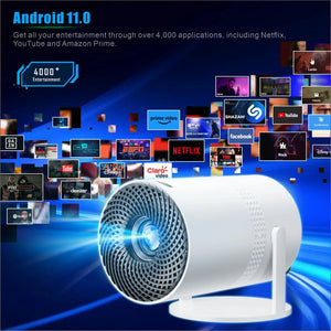 Salange P300 Mini Portable Projector - 4K 8K Video Decoding, 720P HD, Android 11, Wi-Fi, BT 5.1, view 4